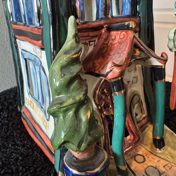 Vintage Blue Sky Clayworks The Happy Dragon Restaurant Tea Light Ceramic House - Picture 3 of 11